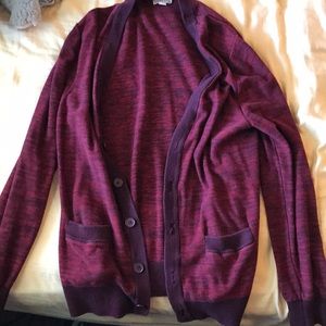 Dark red cardigan